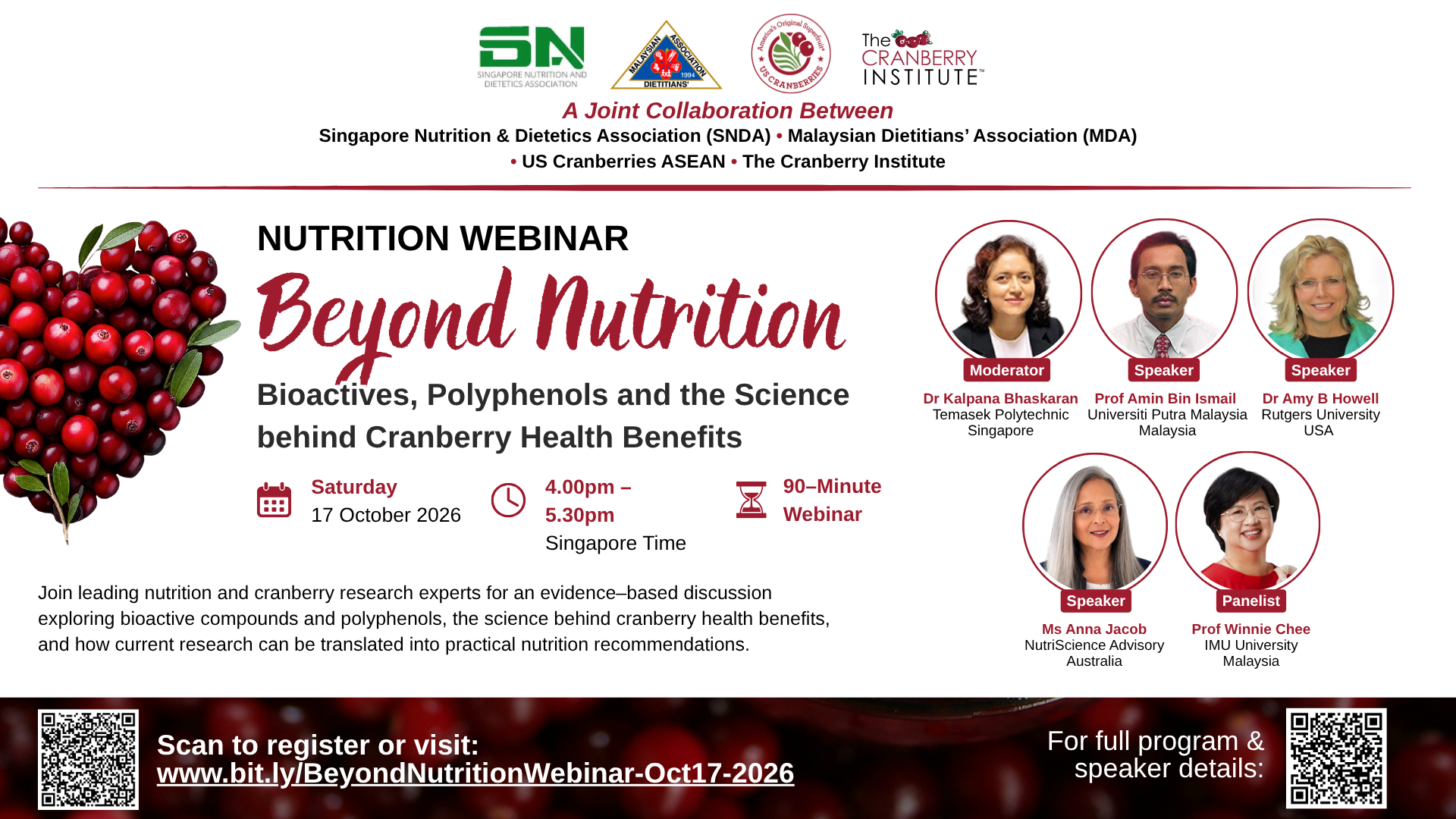 WEBINAR: BEYOND NUTRIENTS: BIOACTIVES, POLYPHENOLS AND THE SCIENCE BEHIND CRANBERRY HEALTH BENEFITS 